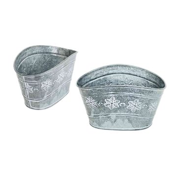Bádog Kaspó Domború Szürke 140-B-22-44 - 18*11*H9/11cm (120/#)