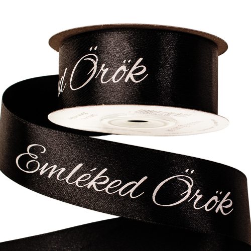 Emléked Örök feliratos szatén gyász szalag 30mm x 20m - Fekete