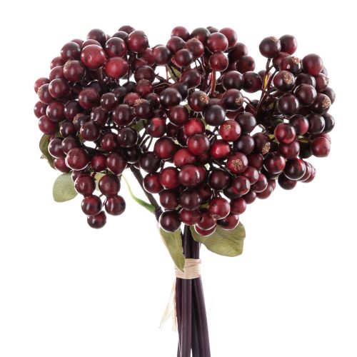 Bogyós ág köteg- 28cm magas- 14.5cm átmérőjű - Bordó AF028-03