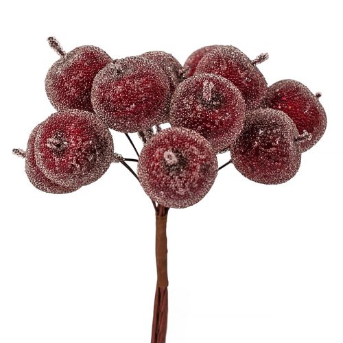 Cukros mini alma dekor pick ⌀ 2.2 cm- 12 szál- 10 cm magas - Bordó