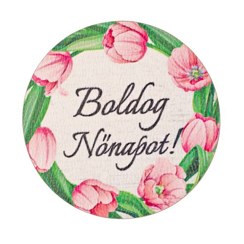 5db. Boldog Nőnapot! feliratos dekor tábla 5cm