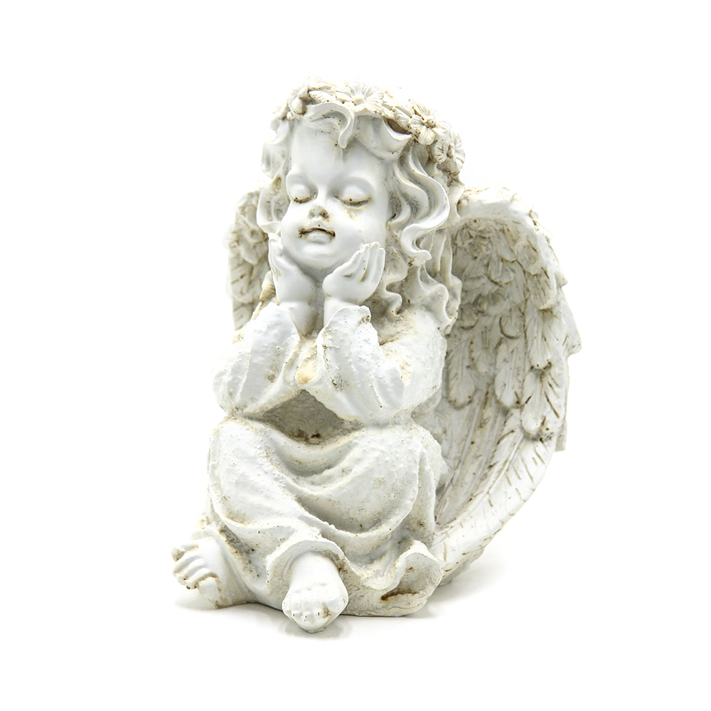 ANGYAL ÜLŐ LEDES 1/24 14x13x19 cm ANTIKOLT