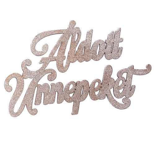 2db. Áldott Ünnepeket karácsonyi fa felirat 12.5 x 8cm - Ezüst