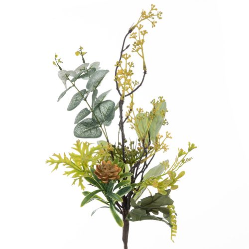 Eukaliptusz művirág csokor- 49.5cm magas - Sárga AF021-02