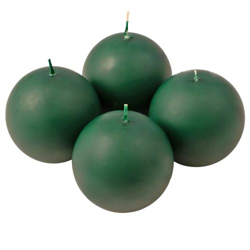 Adventi gömb gyertya készlet 8cm - Matt sötétzöld