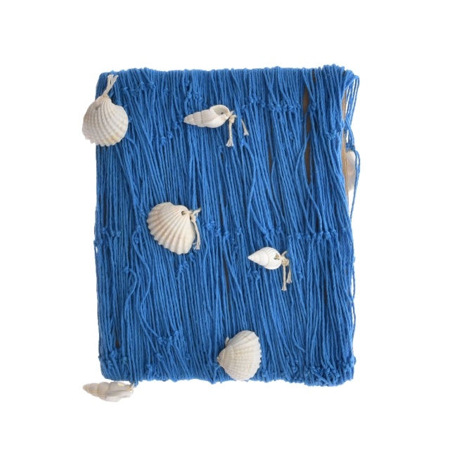 Halászháló kagylóval textil 100x200cm kék @
