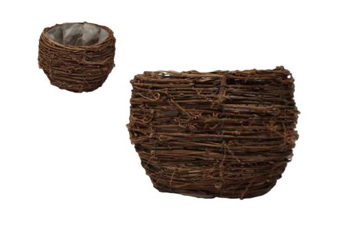 Fonott Kaspó Barna Kócos 54-300 - D25*H19cm (24/#)