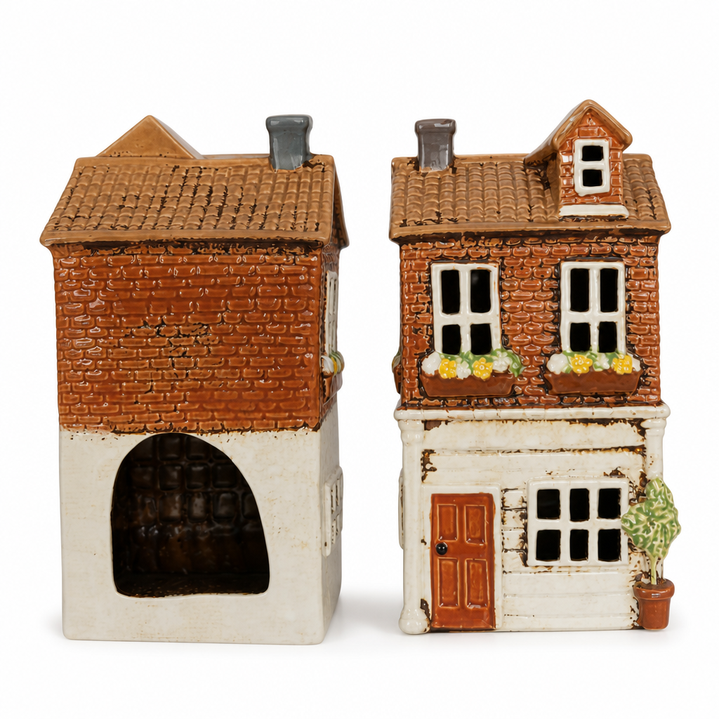 Barna-Krém Tégla Ház 25cm