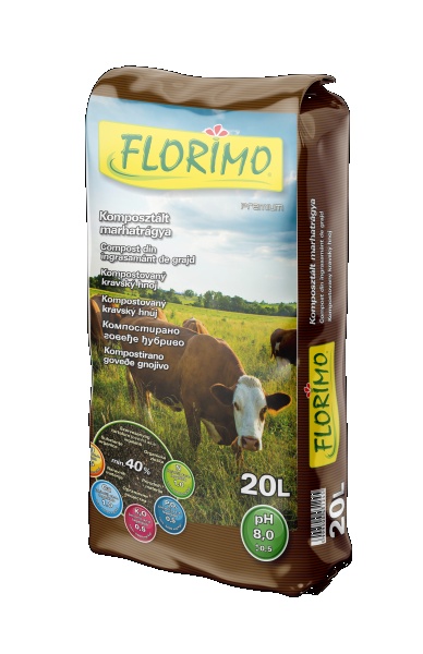 FLORIMO komposztált marhatrágya 20 l 120db/raklap