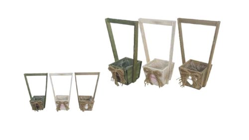 Fa Kaspó Füles Masnis Mix 232-WF-11 - 12*12*H10/32cm (40/#)