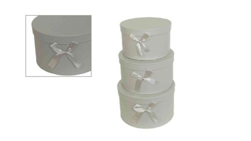 Ajándék-Virág Papírdoboz Szett/3 100-25/SZÜRKE - D15*H8cm (24/#)