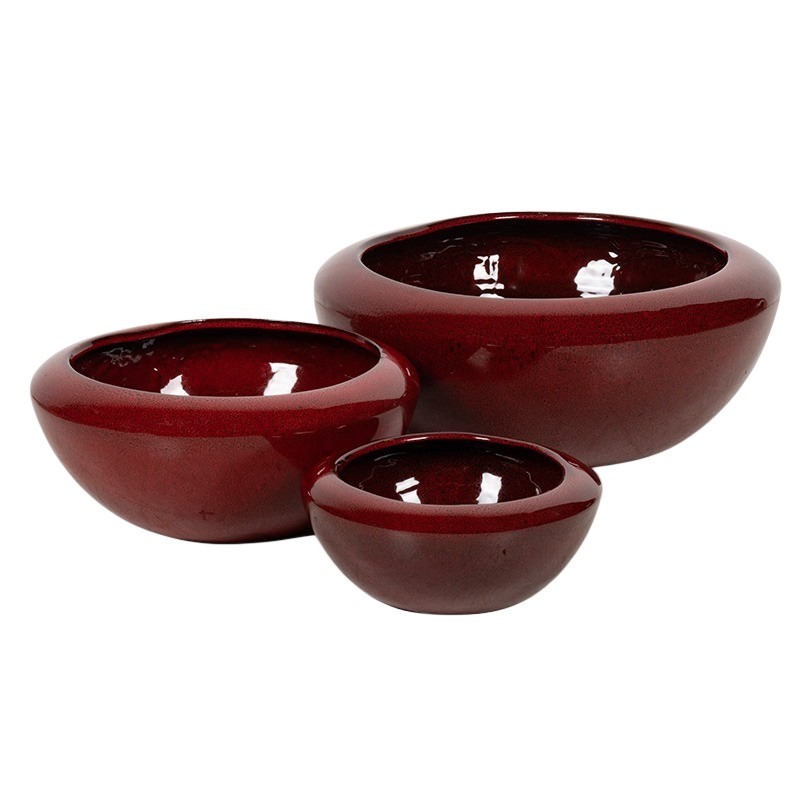 Campbell kerámia tál szett piros-fekete 27x12-49x19-5cm S3