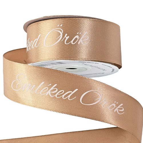 Emléked Örök feliratos szatén gyász szalag 30mm x 20m - Barna