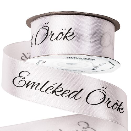Emléked Örök feliratos szatén gyász szalag 30mm x 20m - Fehér