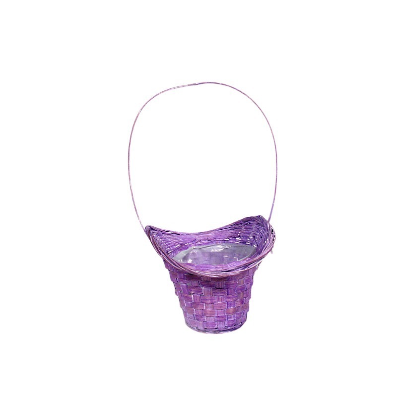 bambusz florentin kosár antikolt lila 22-5x17x15-5/37cm