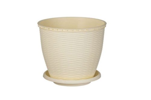 Cserép+Alátét Rattan 16 Literes Krém (11/#)