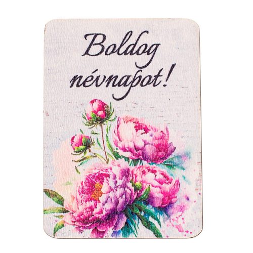 4db. Boldog névnapot! feliratos dekor fa tábla 7 x 5cm